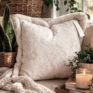 RACHEL ZOE Soft & Cozy Faux Fur Accent Pillow ! NWT! Cuddle up in cozine…